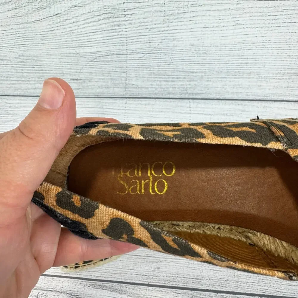 Franco Sarto Women's Kenna Cheetah Printed Slip On Espadrilles Size 7.5 Wide